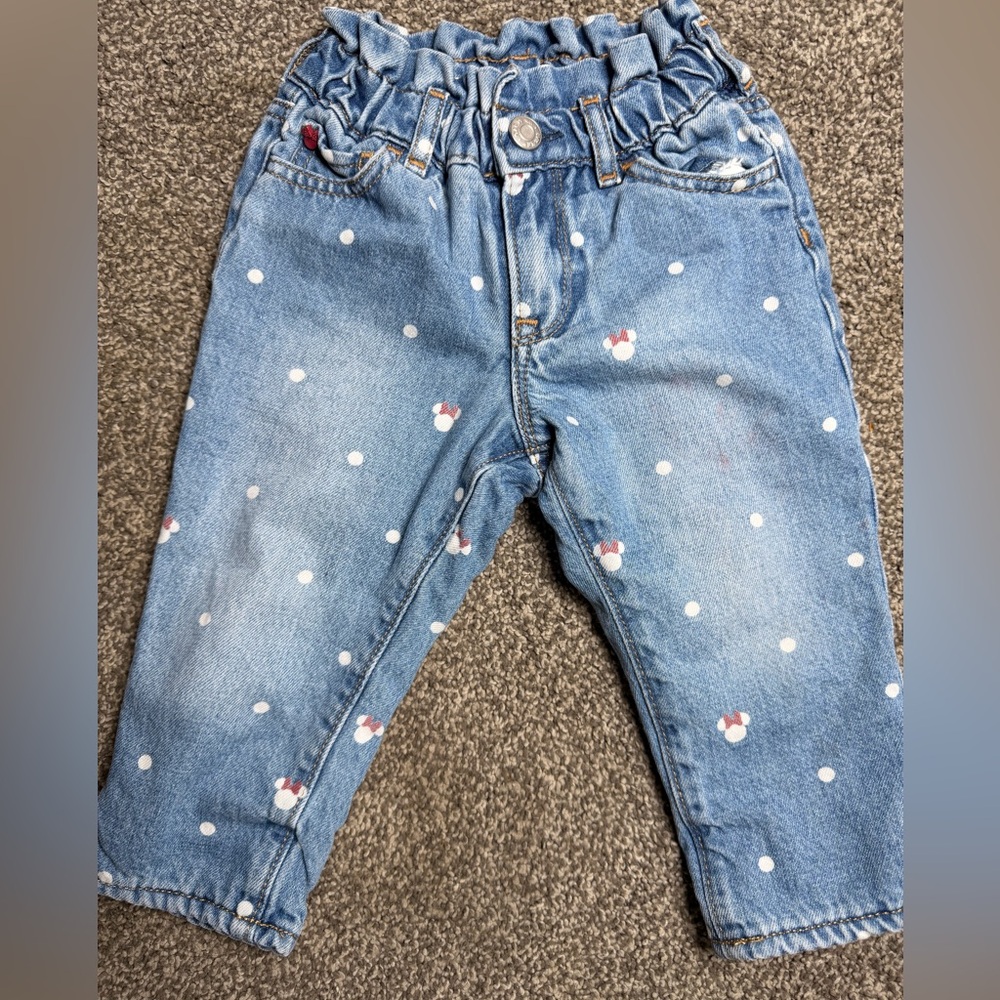 GAP Kids Minnie Mouse Blue Jeans with White Polka Dots